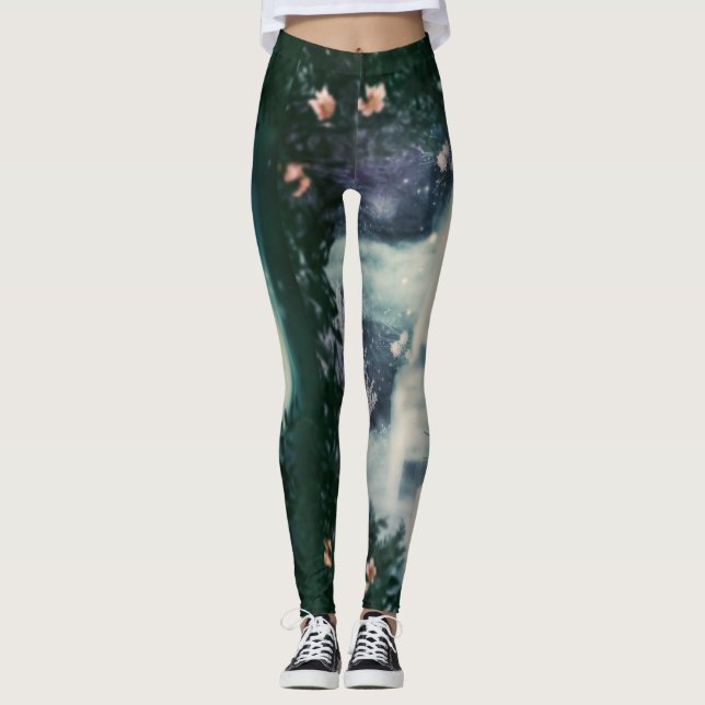 Fantasy Waterfall Cascade Leggings (Framsida)