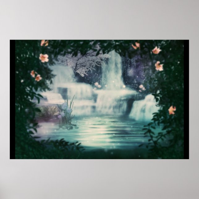 Fantasy Waterfall Cascade Poster (Framsidan)