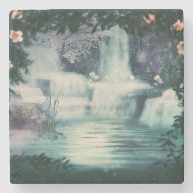 Fantasy Waterfall Cascade Stenunderlägg (Framsidan)