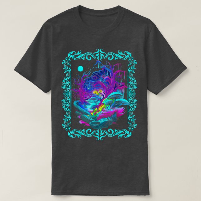 Fantasy Whimsical Forest Night T Shirt (Design framsida)