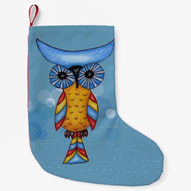 Fantasy Whimsical Uggla Liten Julstrumpa (Framsidan)