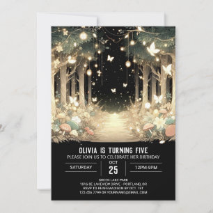 Fantasy Whimsical Woodland Digital Birthday Inbjudningar
