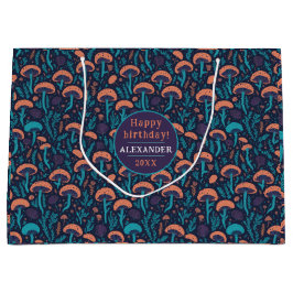 Fantasy Whimsical Woodland Lila Mushroom Mönster