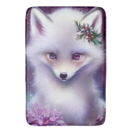 Fantasy White Baby Fox med Lavender Ögon Badrumsmatta