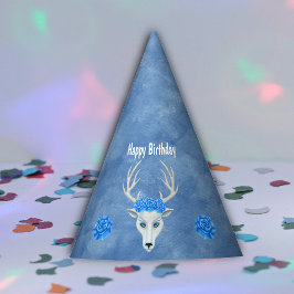 Fantasy White Head of Hjort Antlers Blue Ro