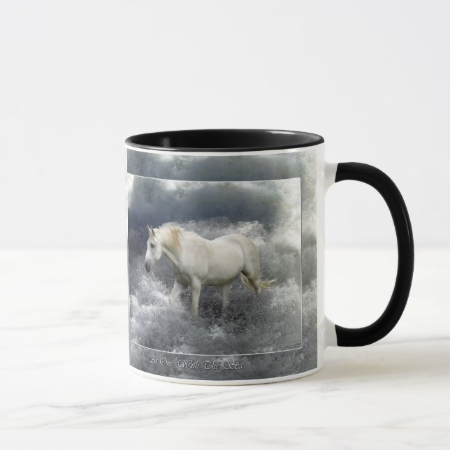 Fantasy White Horse & Ocean Surfa Gifts Mugg (Höger)