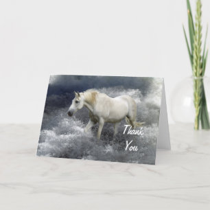 Fantasy White Horse & Ocean - tackkort