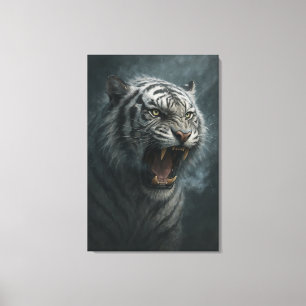 Fantasy White Tiger – Mystic Aura-serien Canvastryck