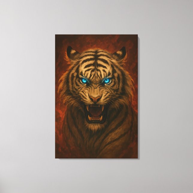 Fantasy White Tiger – Mystic Aura-serien Canvastryck (Framsida)