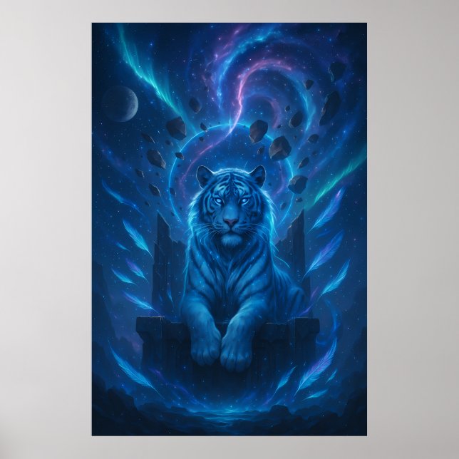 Fantasy White Tiger – Mystic Aura-serien Poster (Framsidan)