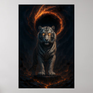 Fantasy White Tiger – Mystic Aura-serien Poster