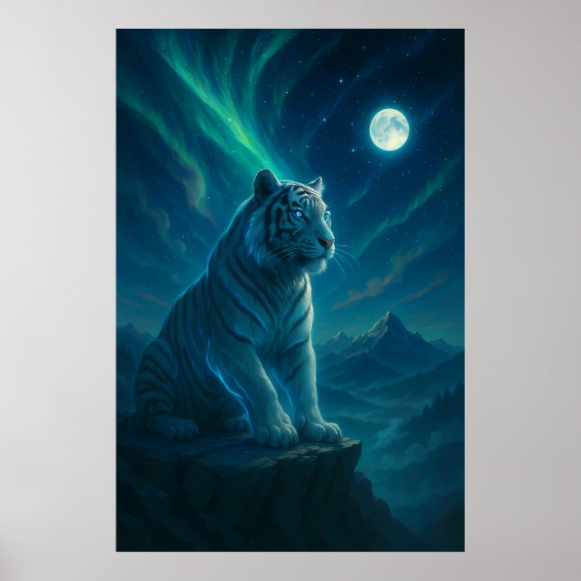 Fantasy White Tiger – Mystic Aura-serien Poster (Framsidan)