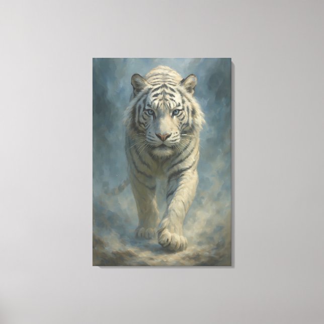 Fantasy White Tiger – Mystic Aura Series | ManJian Canvastryck (Framsida)