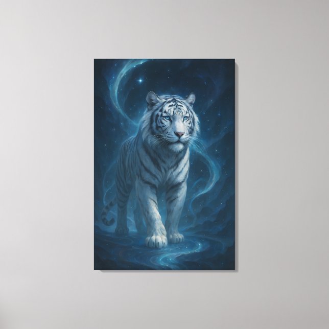 Fantasy White Tiger – Mystic Aura Series | ManJian Canvastryck (Framsida)