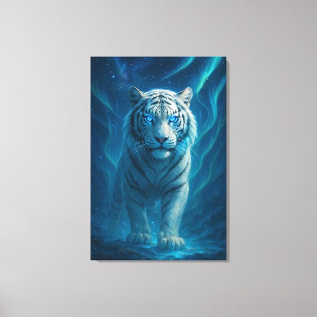 Fantasy White Tiger – Mystic Aura Series | ManJian Canvastryck (Framsida)