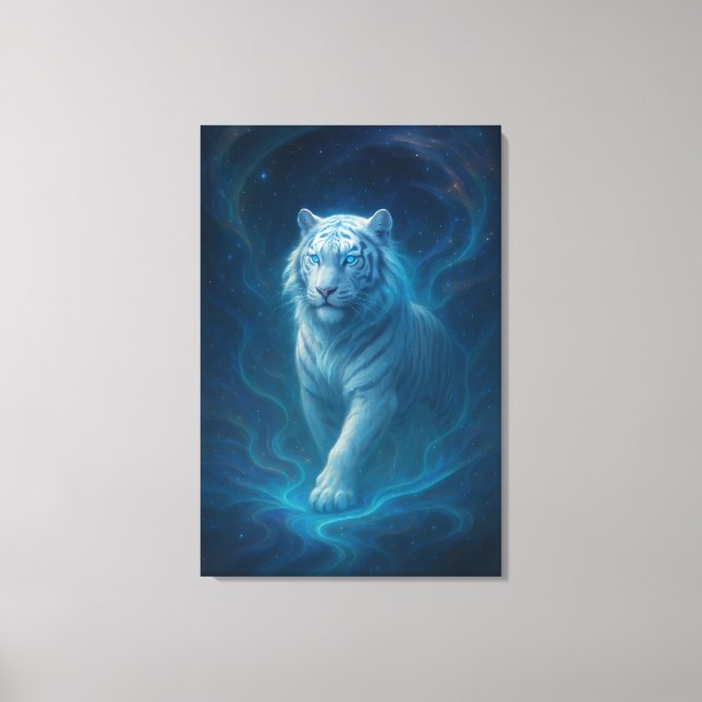 Fantasy White Tiger – Mystic Aura Series | ManJian Canvastryck (Framsida)