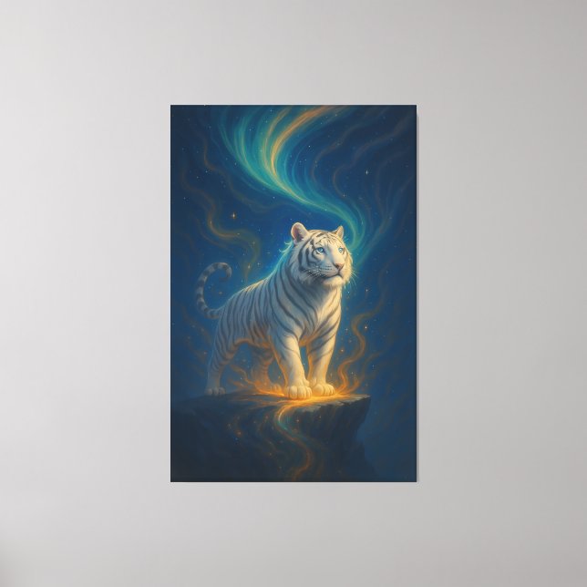 Fantasy White Tiger – Mystic Aura Series | ManJian Canvastryck (Framsida)