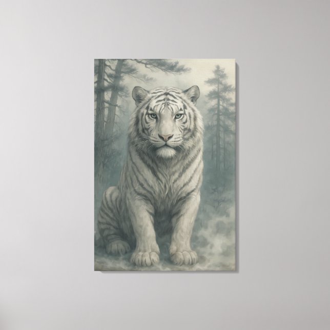 Fantasy White Tiger – Mystic Aura Series | ManJian Canvastryck (Framsida)