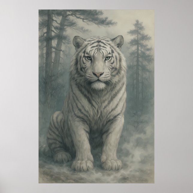 Fantasy White Tiger – Mystic Aura Series | ManJian Poster (Framsidan)