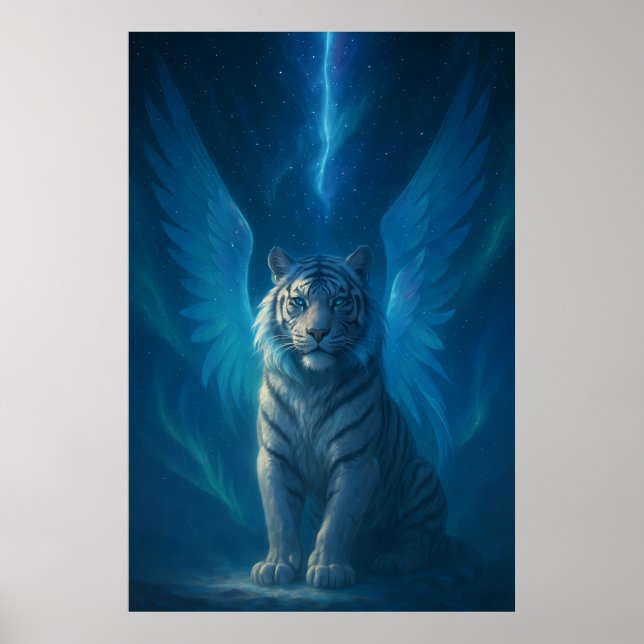 Fantasy White Tiger – Mystic Aura Series | ManJian Poster (Framsidan)