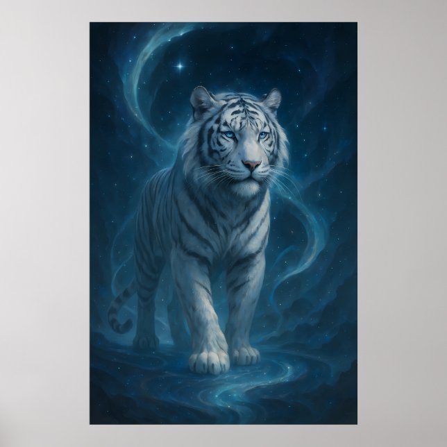 Fantasy White Tiger – Mystic Aura Series | ManJian Poster (Framsidan)