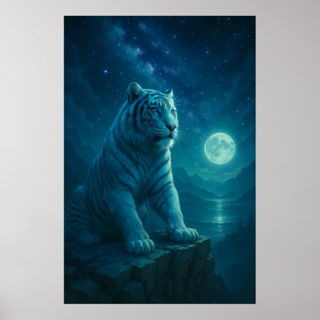 Fantasy White Tiger – Mystic Aura Series Poster (Framsidan)