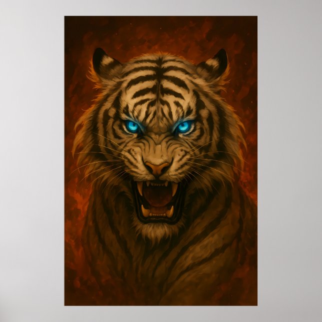 Fantasy White Tiger – Mystic Aura Series Poster (Framsidan)