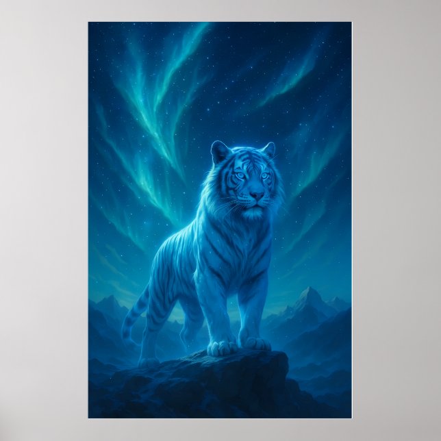Fantasy White Tiger – Mystic Aura Series Poster (Framsidan)
