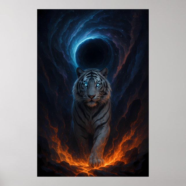Fantasy White Tiger – Mystic Aura Series Poster (Framsidan)