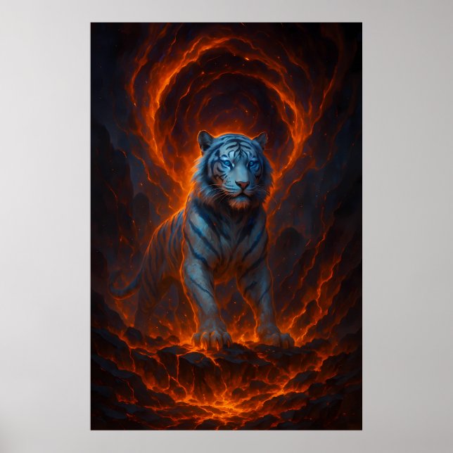 Fantasy White Tiger – Mystic Aura Series Poster (Framsidan)