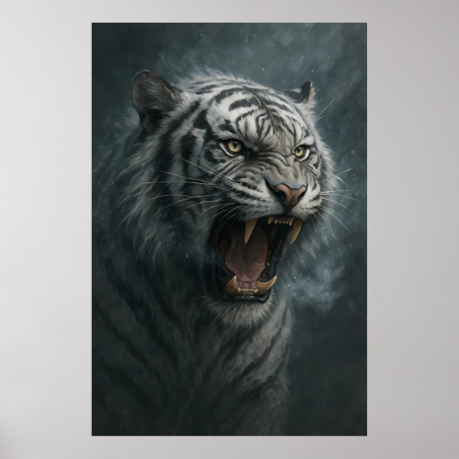 Fantasy White Tiger – Mystic Aura Series Poster (Framsidan)