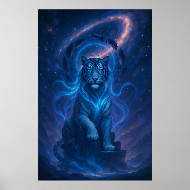Fantasy White Tiger – Mystic Aura Series Poster (Framsidan)