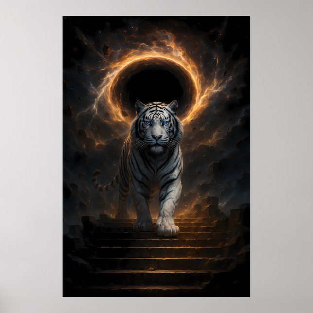 Fantasy White Tiger – Mystic Aura Series Poster (Framsidan)