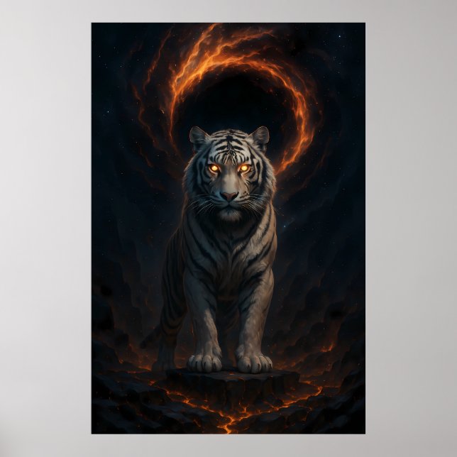 Fantasy White Tiger – Mystic Aura Series Poster (Framsidan)