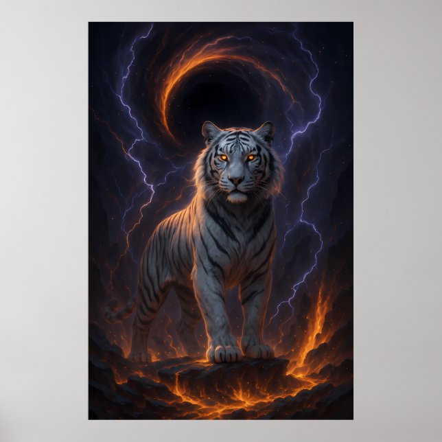 Fantasy White Tiger – Mystic Aura Series Poster (Framsidan)