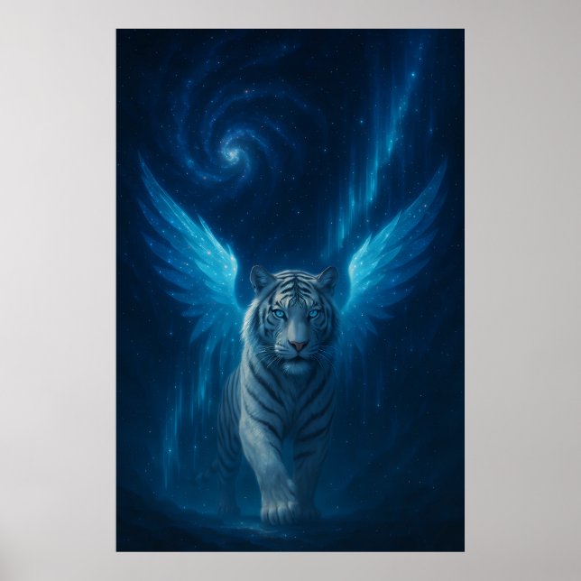 Fantasy White Tiger – Mystic Aura Series Poster (Framsidan)
