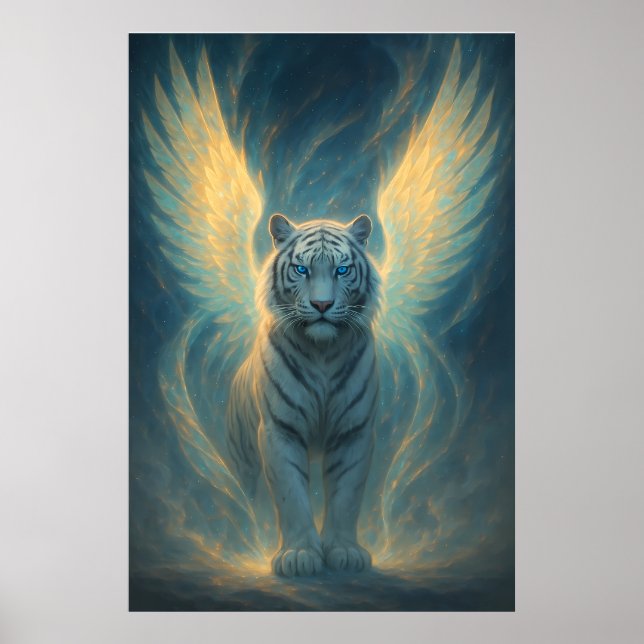 Fantasy White Tiger – Mystic Aura Series Poster (Framsidan)