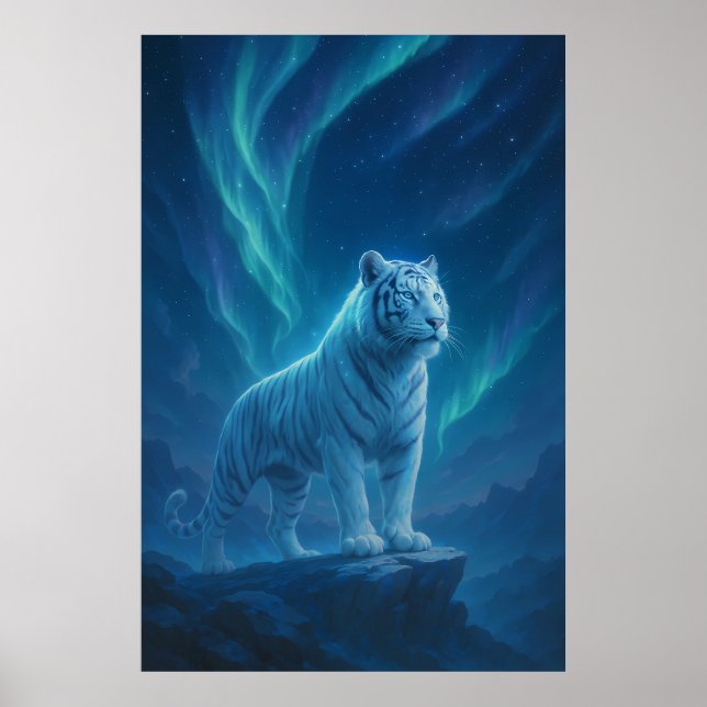 Fantasy White Tiger – Mystic Aura Series Poster (Framsidan)