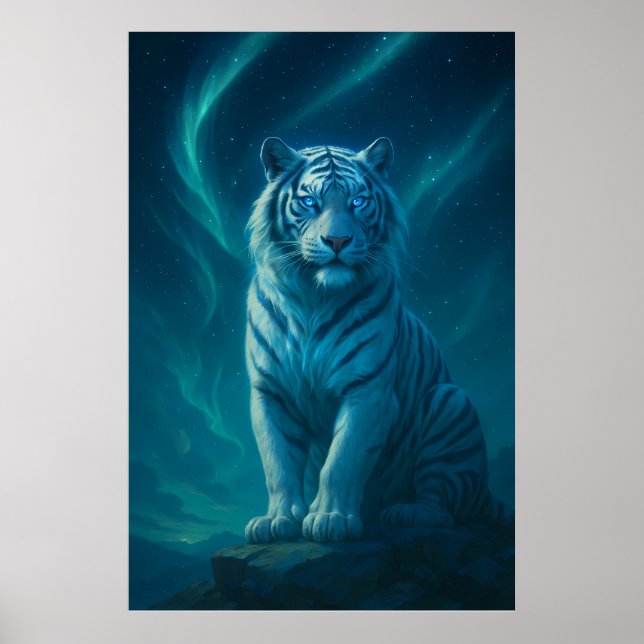 Fantasy White Tiger – Mystic Aura Series Poster (Framsidan)