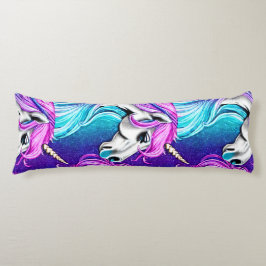 Fantasy White Unicorn Seamless Mönster Kroppskudde