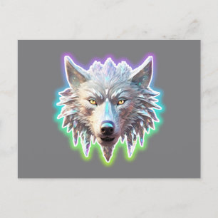 Fantasy White Varg Head Vykort