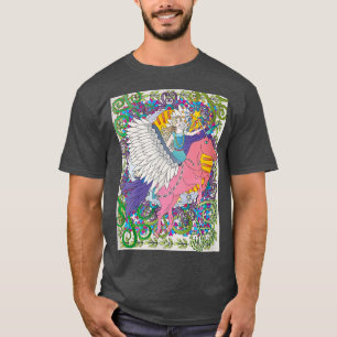 Fantasy white wingingunicorn-flygning med mejeripr t shirt