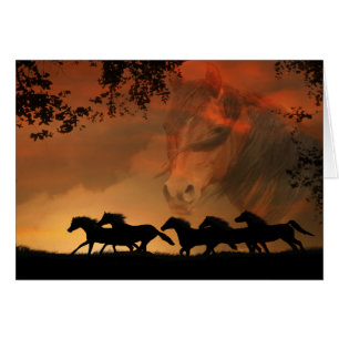 Fantasy Wild Horses Andligt Kort
