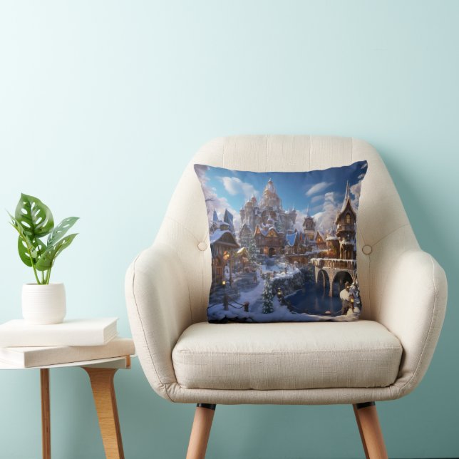 Fantasy Winter City Kudde (Stol)