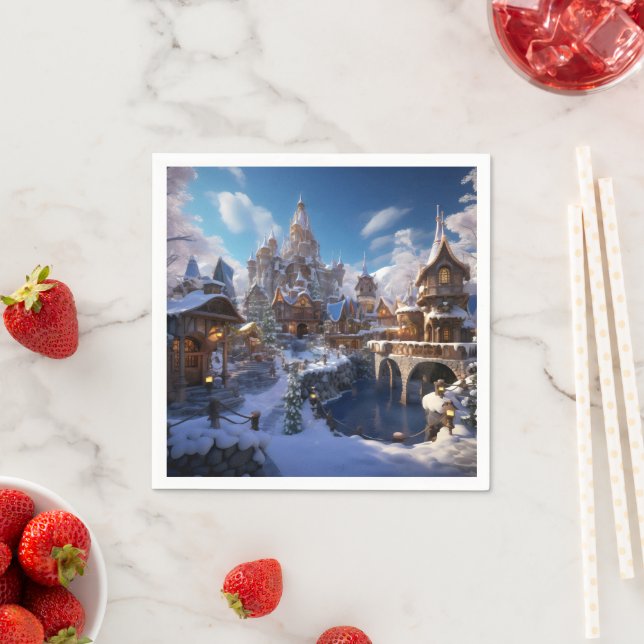 Fantasy Winter City Pappersservett (Insitu)