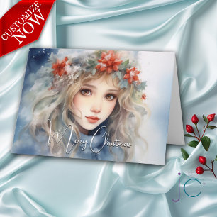 Fantasy Winter Fairy-Helgdag Kort