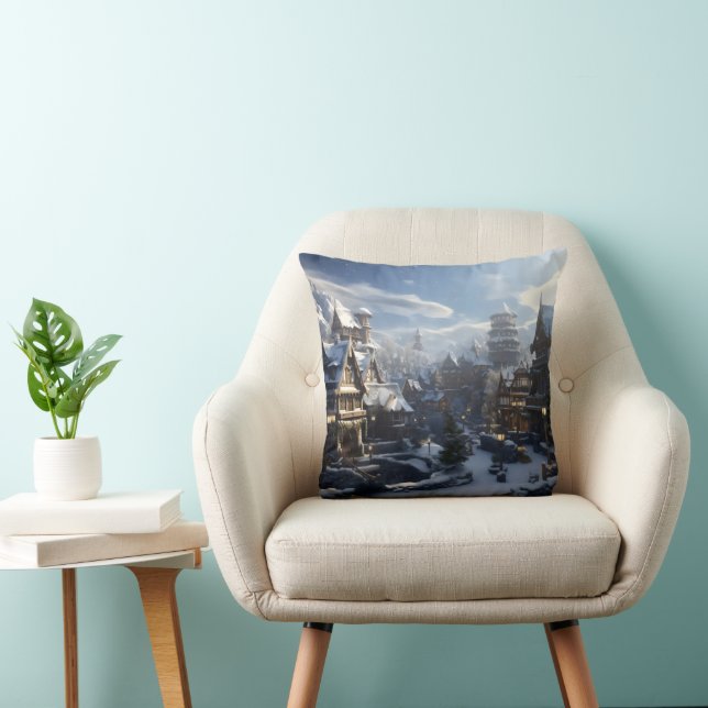 Fantasy Winter Town Kudde (Stol)