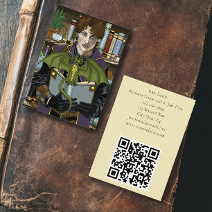 Fantasy Wizard Bokar Dragon Posts Visitkort