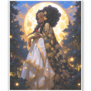 Fantasy Woman African American Art Klistermärken