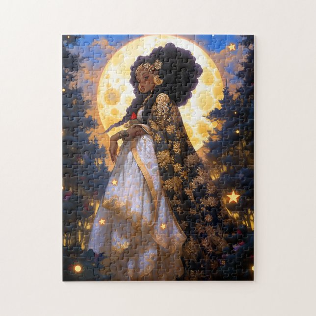 Fantasy Woman African American Art Pussel (Vertikal)
